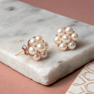 Bridal Pearl Cluster Earrings โ Classic Sophistication
